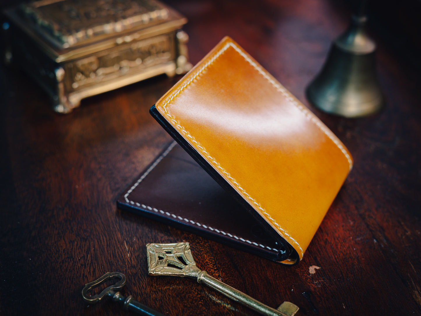 Whisky Shell Cordovan (Shinki Hikaku) Bifold Wallet